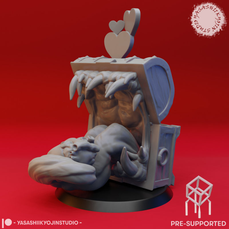 Mimic - Toothy Valentines Chest - Tabletop Miniature (Pre-Supported)