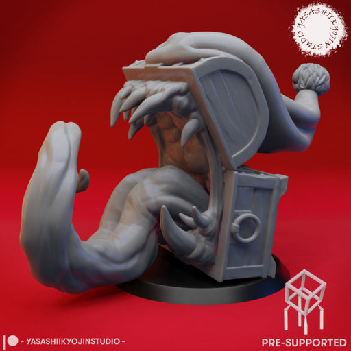Mimic - Toothy Christmas Chest - Tabletop Miniature (Pre-Supported) - Only-Games