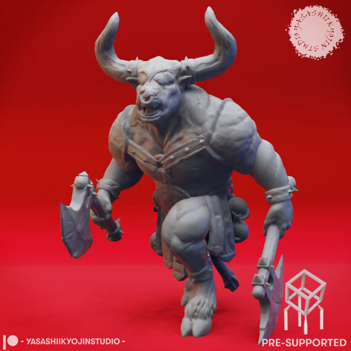 Minotaur Warchief - Book of Beasts - Tabletop Miniature (Pre-Supported) - Only-Games