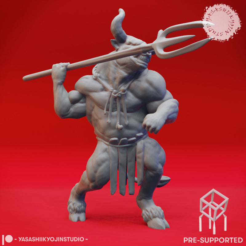 Minotaur Trident - Book of Beasts - Tabletop Miniature (Pre-Supported)