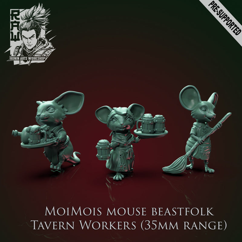 MoiMois Pack 1 - Mousefolk Workers - STL only - Only-Games