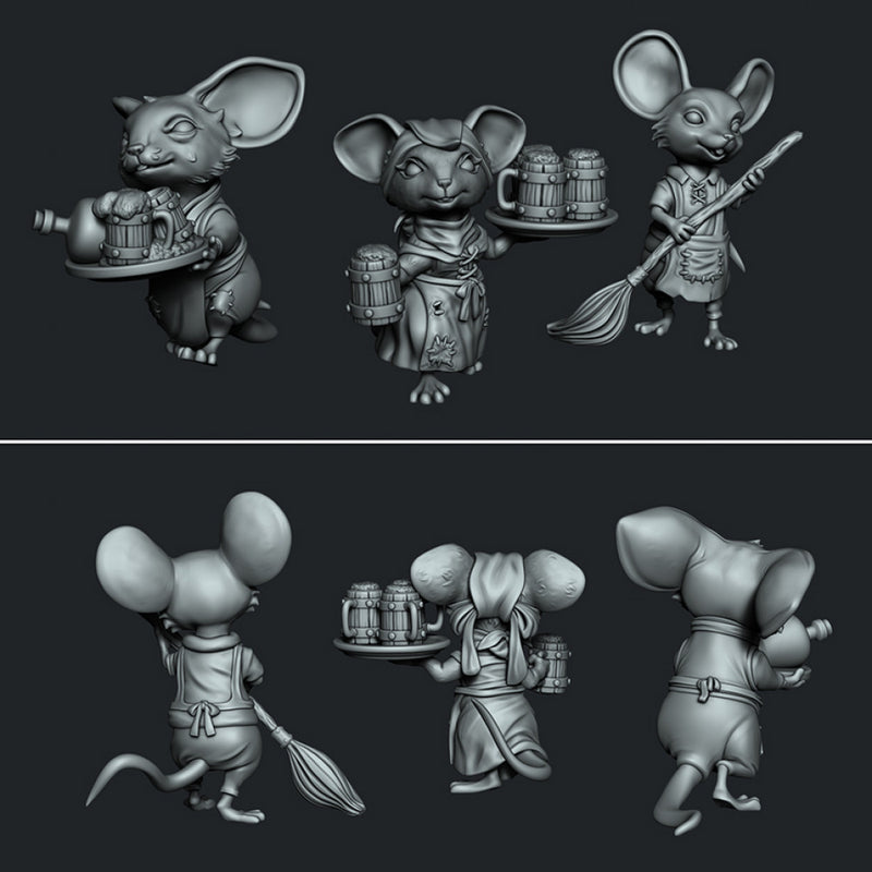MoiMois Pack 1 - Mousefolk Workers - STL only - Only-Games