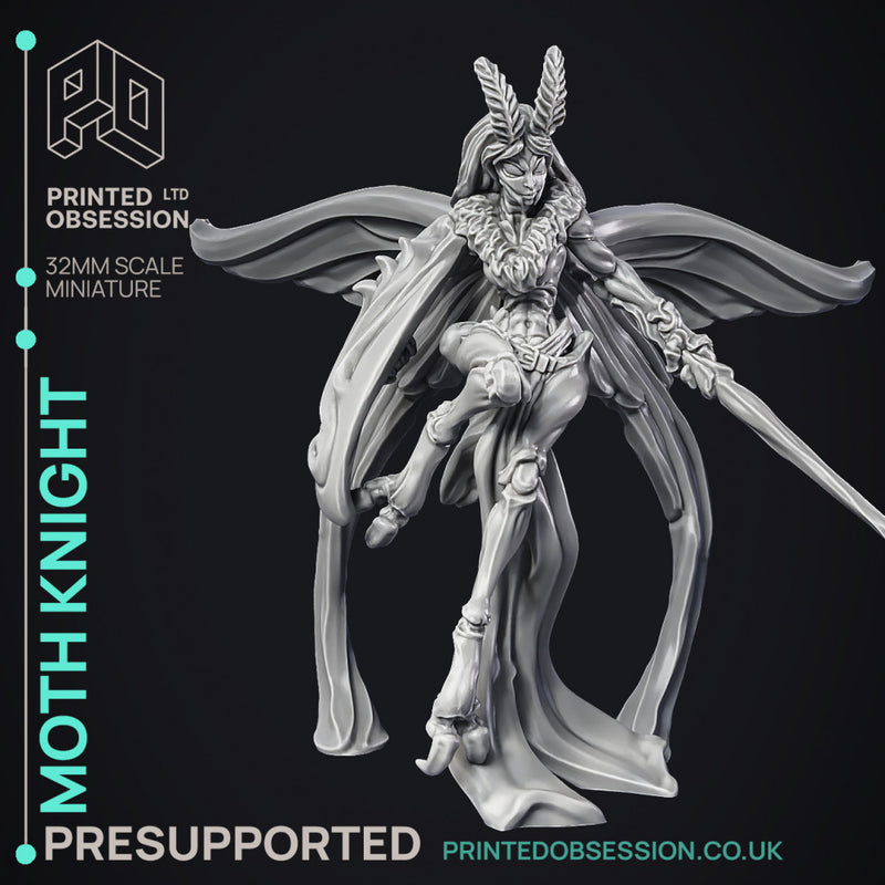 Moth Knight - Medium Fighter - PRESUPPORTED - 32mm Scale