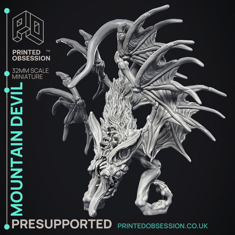 Mountain Devil - Large Monster - Cryptids of the Darkwoods -  PRESUPPORTED - Illustrated and Stats - 32mm scale