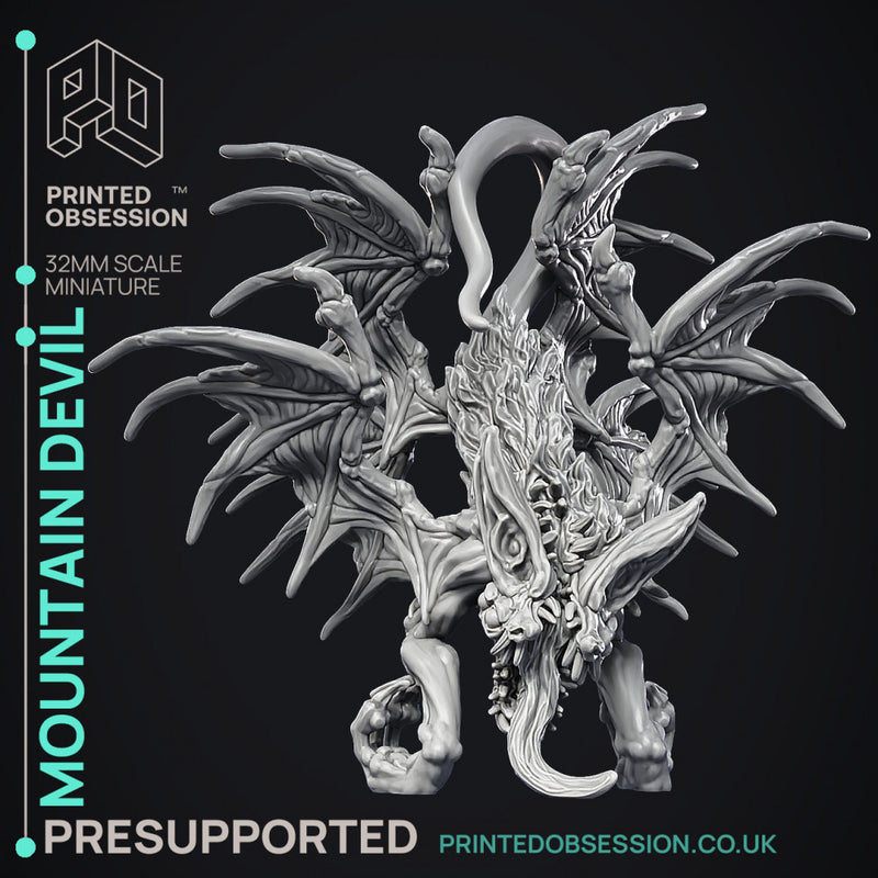 Mountain Devil - Large Monster - Cryptids of the Darkwoods -  PRESUPPORTED - Illustrated and Stats - 32mm scale