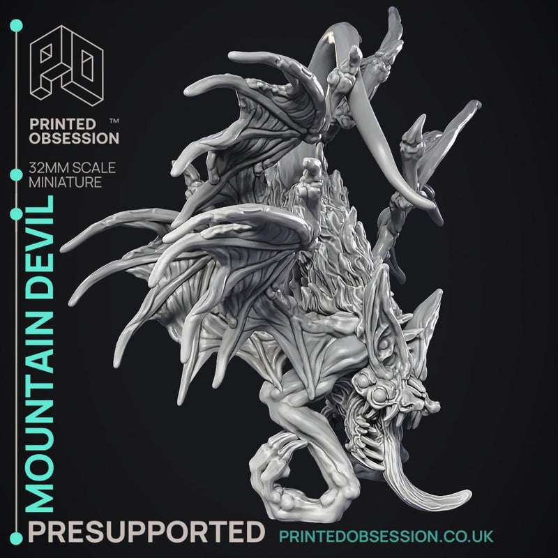 Mountain Devil - Large Monster - Cryptids of the Darkwoods -  PRESUPPORTED - Illustrated and Stats - 32mm scale