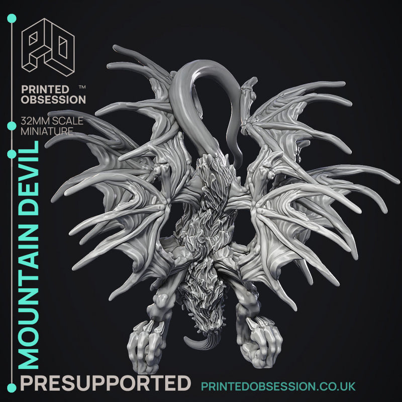 Mountain Devil - Large Monster - Cryptids of the Darkwoods -  PRESUPPORTED - Illustrated and Stats - 32mm scale