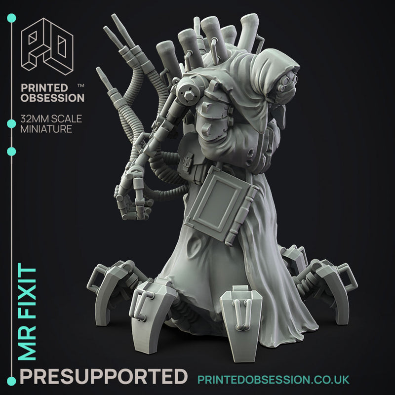Mr Fixit - Warforged Adept -  PRESUPPORTED - Illustrated and Stats - 32mm scale