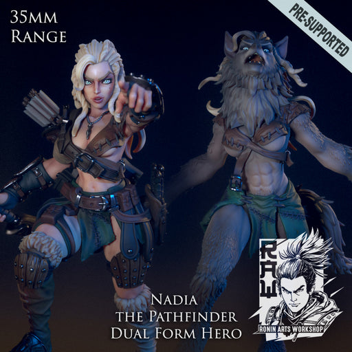 Nadia The Lycan Pathfinder - Dual Form Mini - STL only - Only-Games
