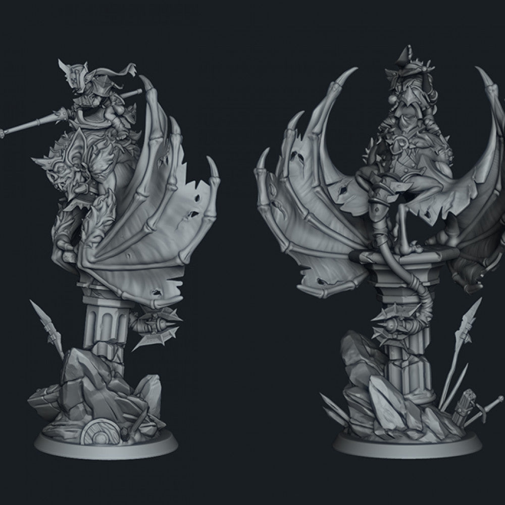 Nahari and Komori - Goblin Batrider - STL only - Ronin Arts Workshop ...