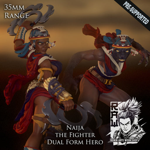 Naija The Fighter - Dual Form Hero - STL only - Only-Games