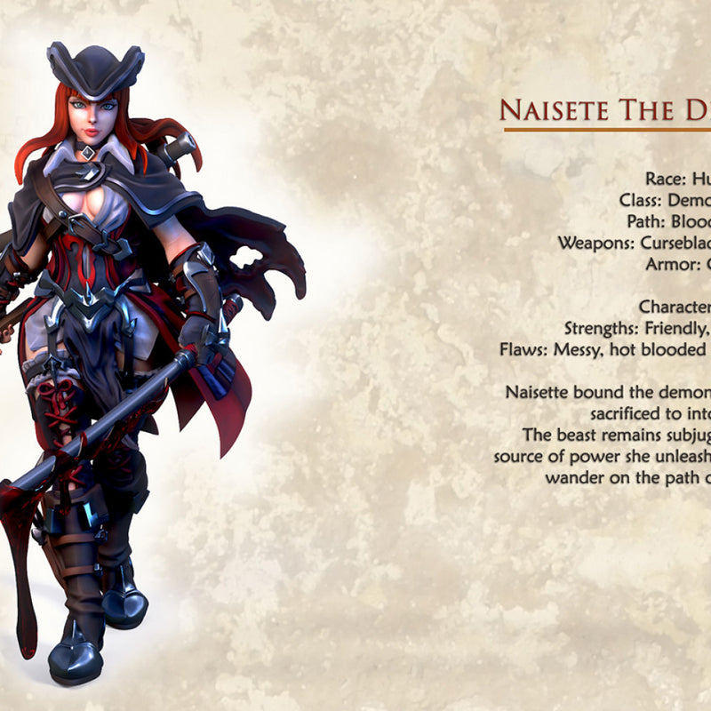 Naisette The Demon Hunter - Idle and Action Pose - STL only - Only-Games