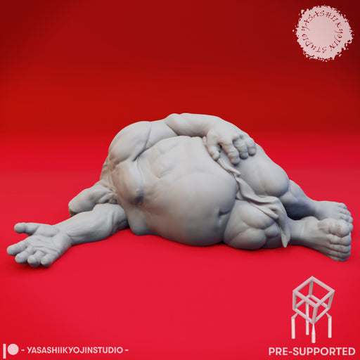 Defeated Ogre - Book of Beasts - Tabletop Miniature (Pre-Supported) - Only-Games