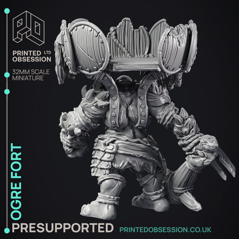Ogre Fort - Armoured Mount - PRESUPPORTED - 32mm scale