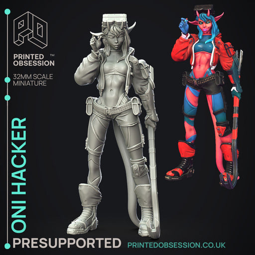 Oni Hacker - Cute Female Desktop Girl - PRESUPPORTED - 120mm - Only-Games
