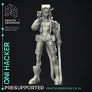 Oni Hacker - Cute Female Desktop Girl - PRESUPPORTED - 120mm