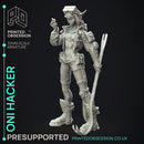 Oni Hacker - Cute Female Desktop Girl - PRESUPPORTED - 120mm