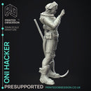 Oni Hacker - Cute Female Desktop Girl - PRESUPPORTED - 120mm