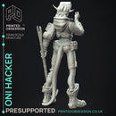 Oni Hacker - Cute Female Desktop Girl - PRESUPPORTED - 120mm
