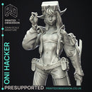 Oni Hacker - Cute Female Desktop Girl - PRESUPPORTED - 120mm