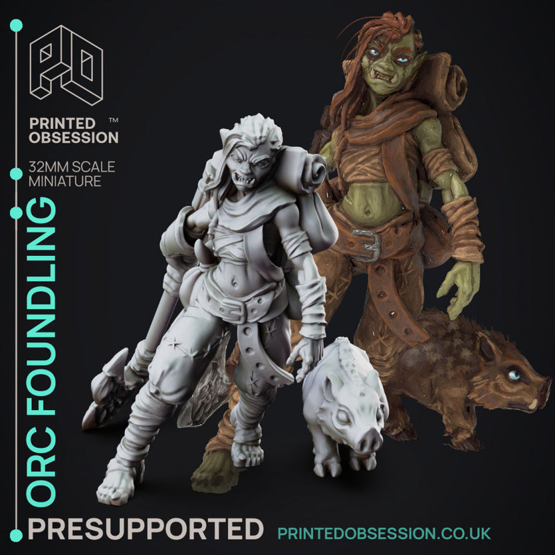 Orc Foundling - Female orc Foundling - PRESUPPORTED - 32mm scale
