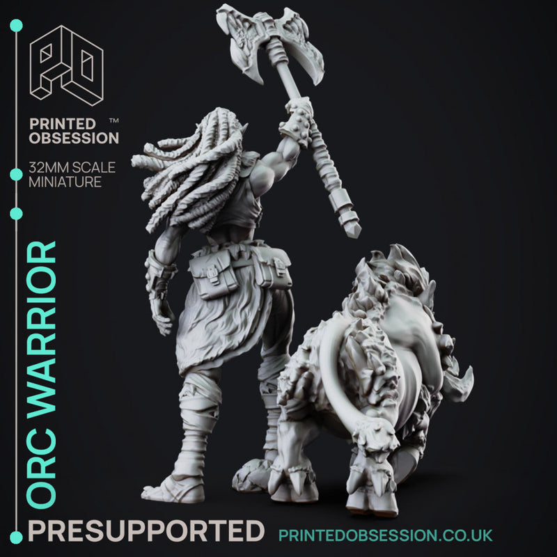 Orc Warrior - Female Orc Foundling - PRESUPPORTED - 32mm Scale