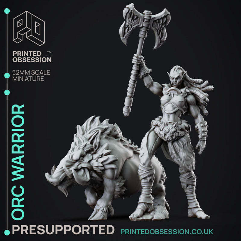 Orc Warrior - Female Orc Foundling - PRESUPPORTED - 32mm Scale
