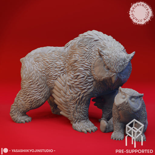 Owlbear + Cub - Tabletop Miniature (Pre-Supported) - Only-Games