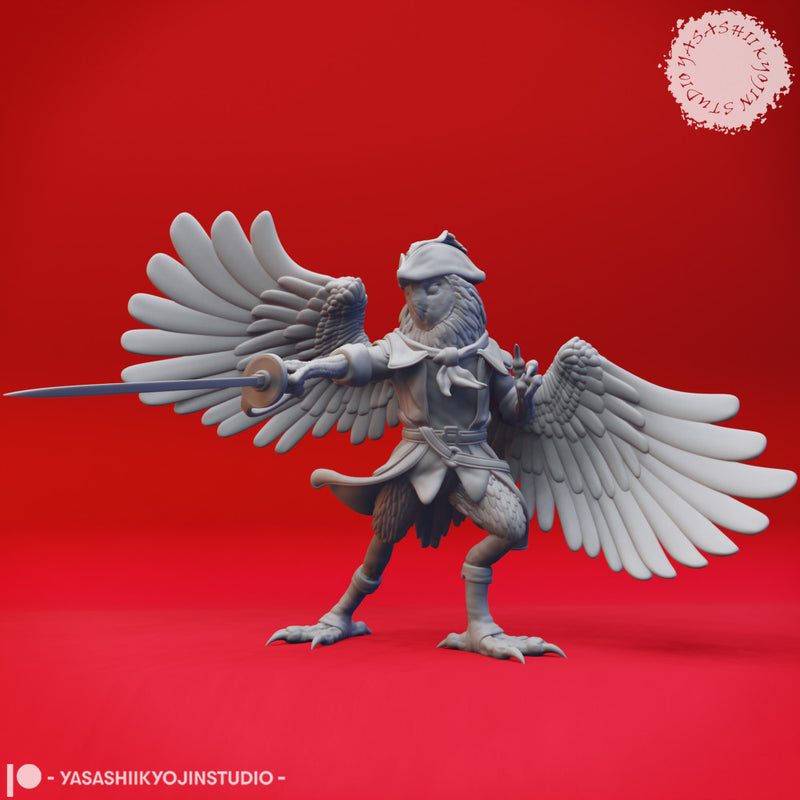 Owlin Swashbuckler - Tabletop Miniature (Pre-Supported)