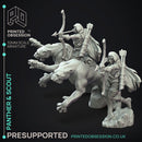 Panther & Scout - Elf and Familar - 4 Models - PRESUPPORTED - 32mm Scale