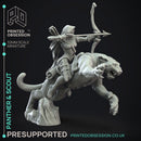 Panther & Scout - Elf and Familar - 4 Models - PRESUPPORTED - 32mm Scale