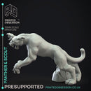 Panther & Scout - Elf and Familar - 4 Models - PRESUPPORTED - 32mm Scale
