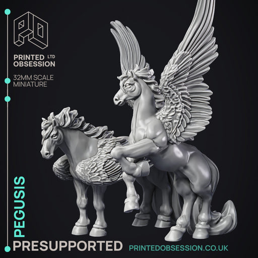 Pegusis - 2 Celestial Creatures - PRESUPPORTED - Heaven Hath No fury - 32 mm scale - Only-Games