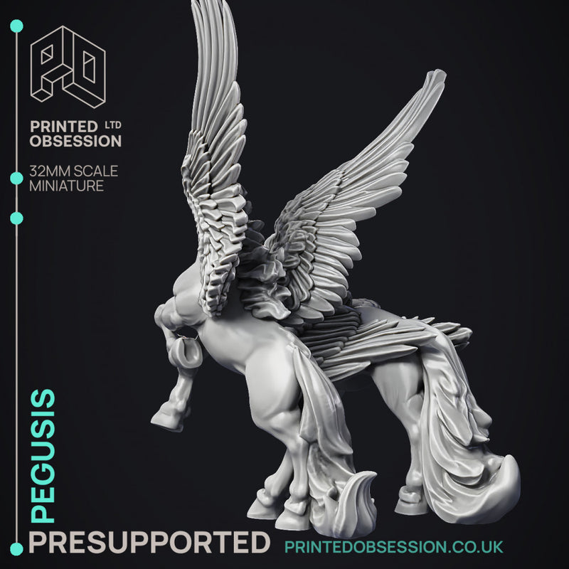 Pegusis - 2 Celestial Creatures - PRESUPPORTED - Heaven Hath No fury - 32 mm scale