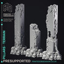 Pillars - Scatter Terrain - 3 Models - PRESUPPROTEd - Hell Hath No Fury - scale 32mm