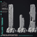 Pillars - Scatter Terrain - 3 Models - PRESUPPROTEd - Hell Hath No Fury - scale 32mm