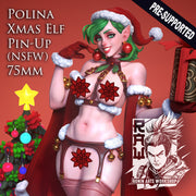 Polina (Xmas Elf) Pin Up, 75mm, (NSFW Version) - STL only - Only-Games