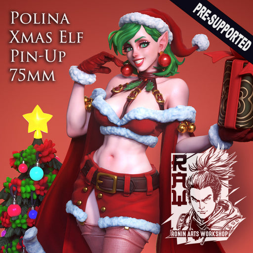 Polina (Xmas Elf) Pin Up, 75mm, Pre-Supported - STL only - Only-Games