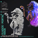 Portal Mage - Kenku Wizard -  PRESUPPORTED - Illustrated and Stats - 32mm scale