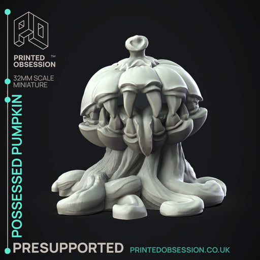 Possessed Pumpkin - Medium Monster - PRESUPPORTED - 32mm scale - Only-Games