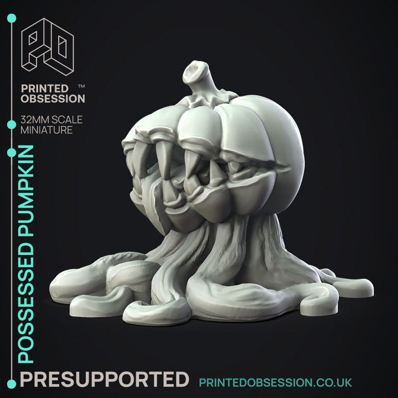 Possessed Pumpkin - Medium Monster - PRESUPPORTED - 32mm scale