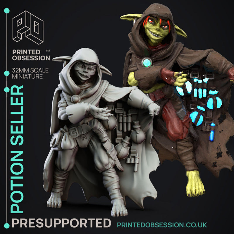 Potion Seller - Goblin Potion Brewer - PRESUPPORTED - 32mm Scale