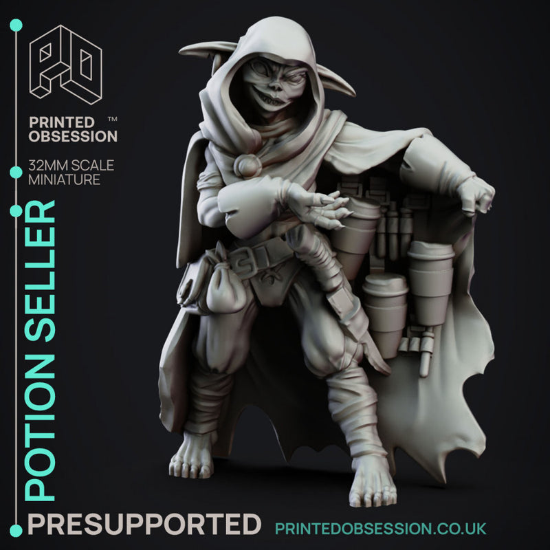 Potion Seller - Goblin Potion Brewer - PRESUPPORTED - 32mm Scale