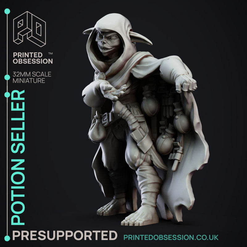 Potion Seller - Goblin Potion Brewer - PRESUPPORTED - 32mm Scale