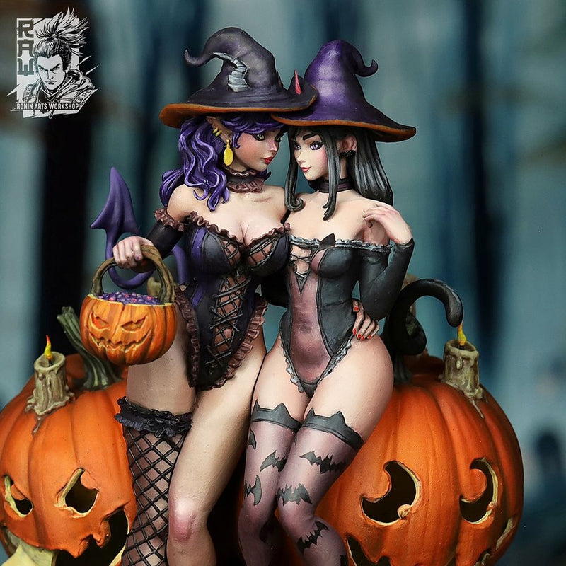 Prywinko and Kittew - Halloween Witches Pin-Up (NSFW) - STL only - Only-Games