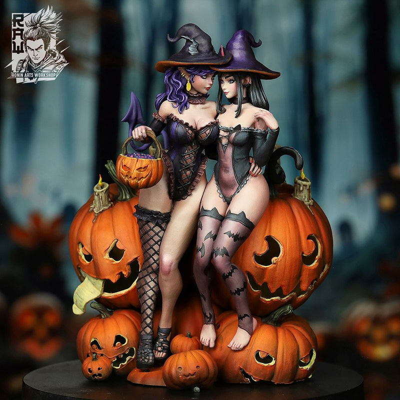 Prywinko and Kittew - Halloween Witches Pin-Up (NSFW) - STL only - Only-Games