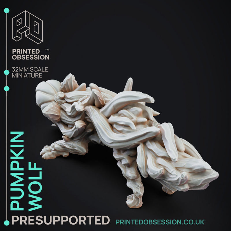 Pumpkin Wolf - large creature - PRESUPPORTED - 32mm scale