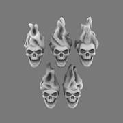 Pumpkin Lords SK V10K Knight Flaming  Skull Heads X 10 - Only-Games