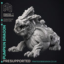 Pumpkin Dragon - Large Halloween Monster -  PRESUPPORTED - Illustrated and Stats - 32mm scale