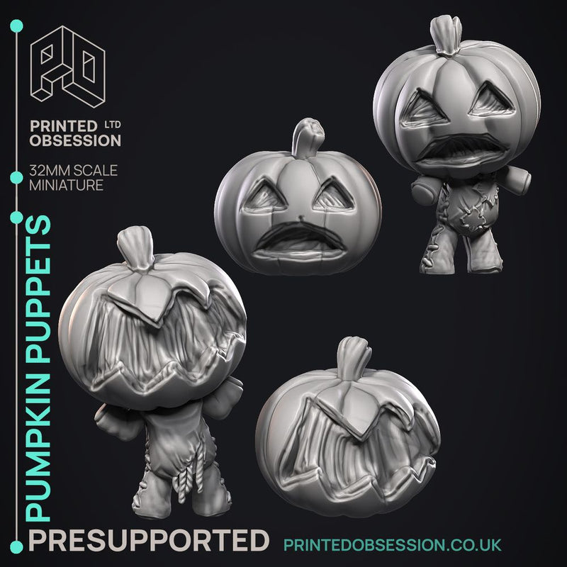 Pumpkin Puppets - 7 Models - Halloween Monsters -  PRESUPPORTED - Illustrated and Stats - 32mm scale